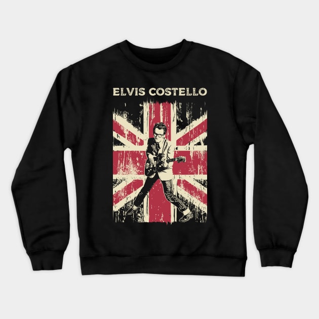 Vintage Distressed Elvis Costello Crewneck Sweatshirt by Yopi